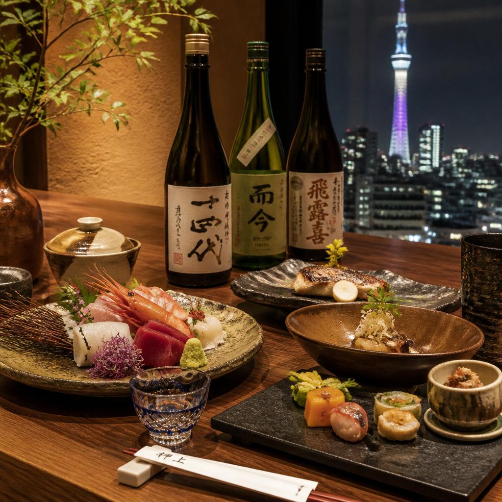 押上で極上の和食と日本酒のマリアージュを楽しむ贅沢ディナー