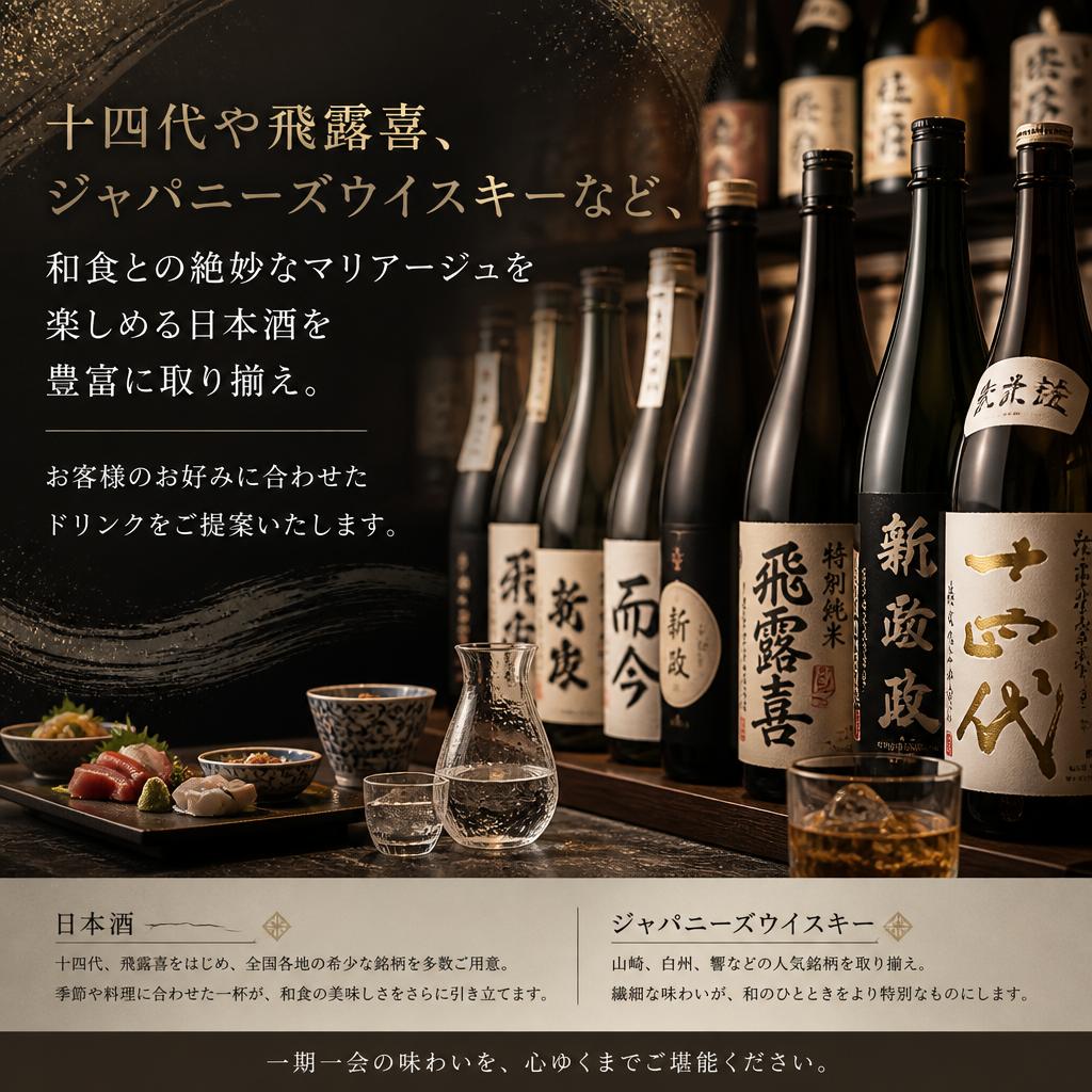 豊富な日本酒のセレクション