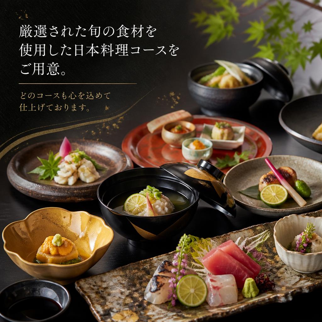 旬の食材を活かした日本料理コース