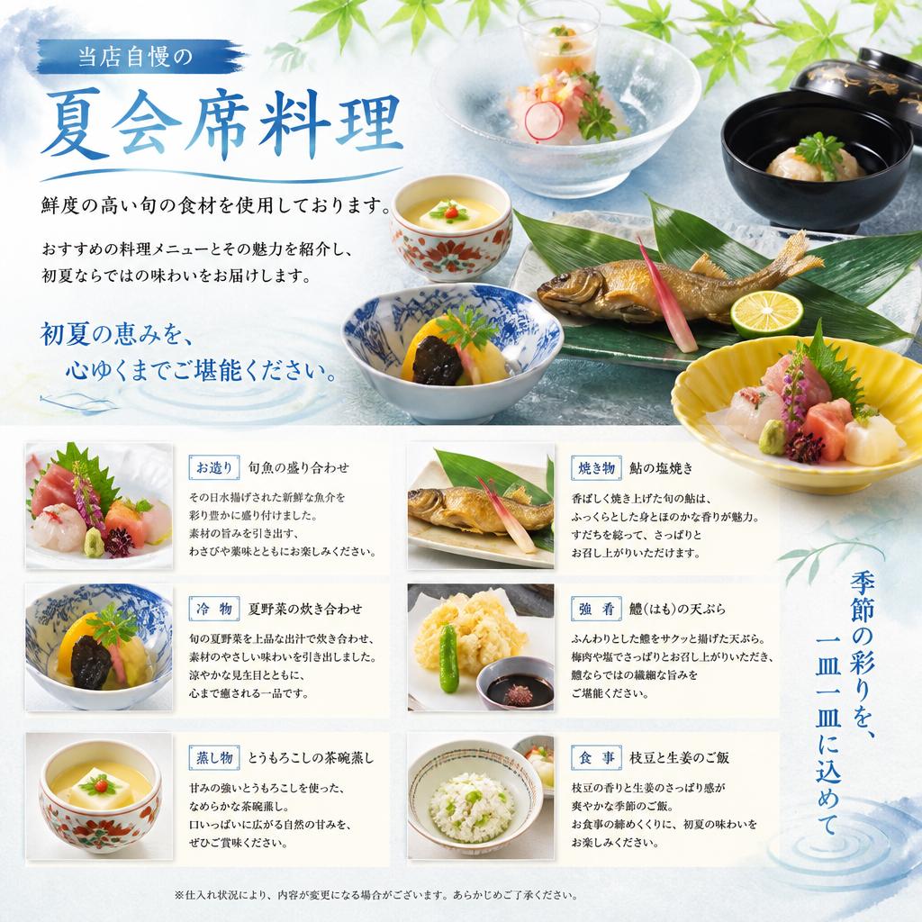 旬の食材を使った夏会席