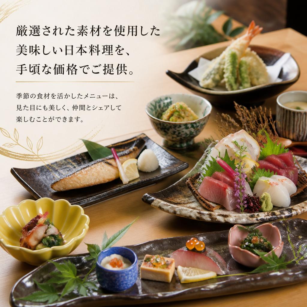 こだわりの美味しい料理