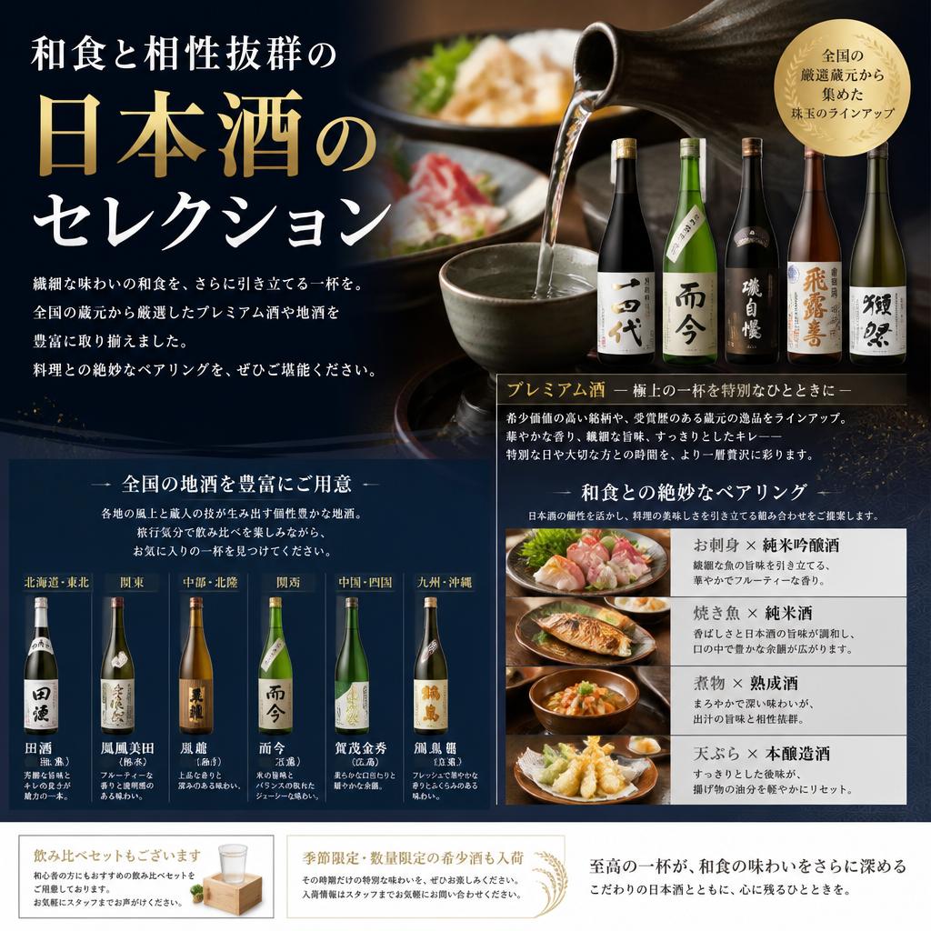 こだわりの日本酒とペアリング